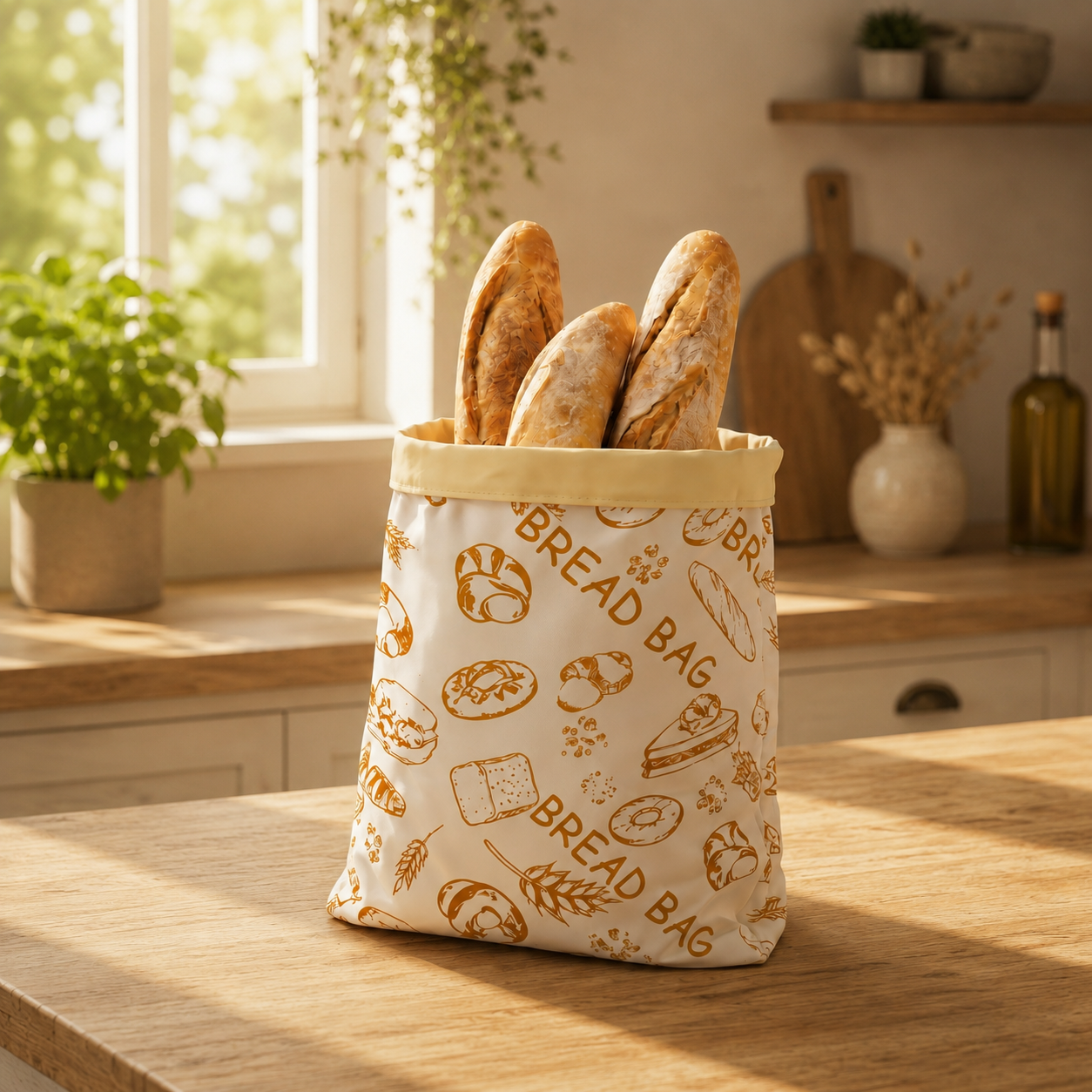 Sac à pain premium 100% coton et cire d'abeille