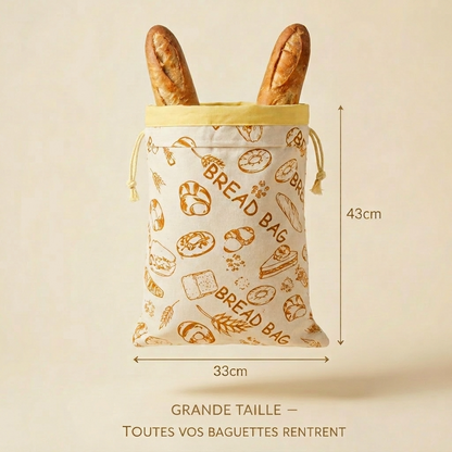 Sac à pain premium 100% coton et cire d'abeille