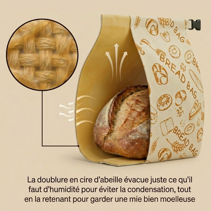 Sac à pain premium 100% coton et cire d'abeille